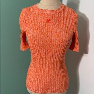 Orange Courrèges Ribbed Crew Neck Sweater